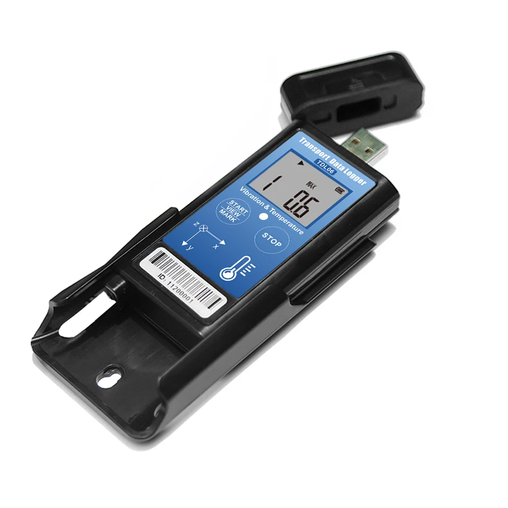 Vibration Recorder With Temperature Display Portable Shock Data Logger Vibration Monitor