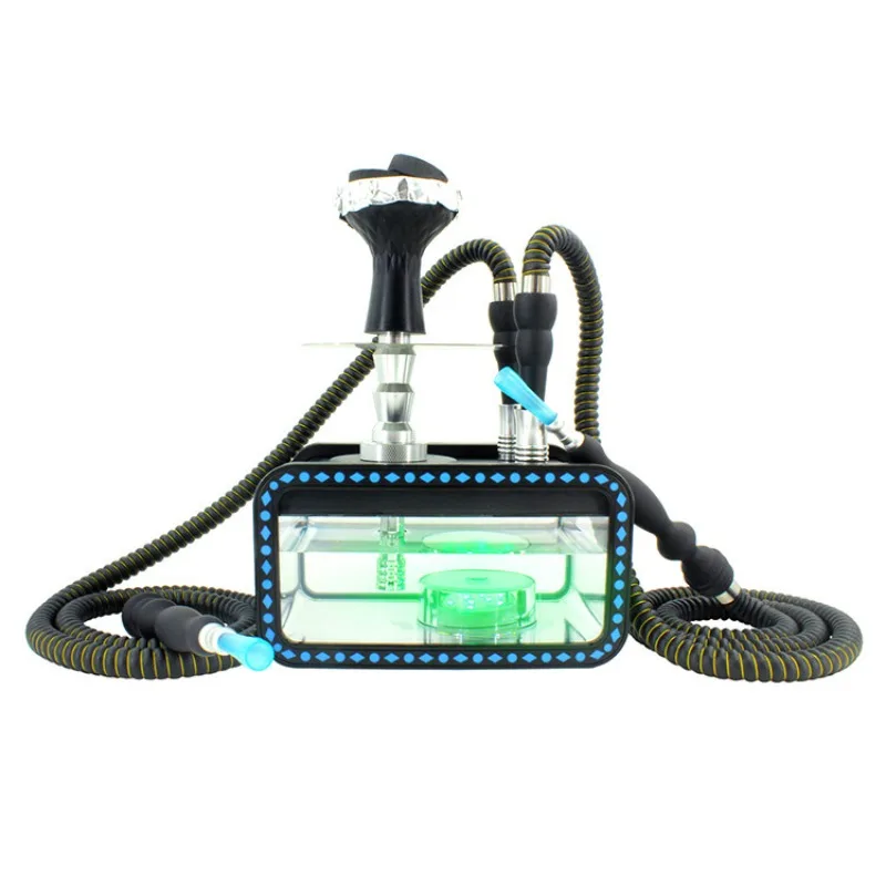 

Portable Acrylic Double Tube Hookah with Light
