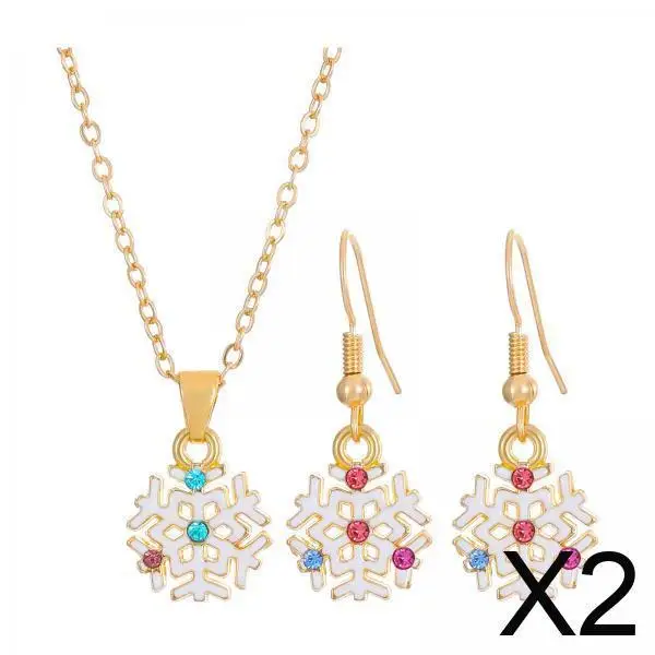 

Рождественский комплект: ожерелье и серьги, позолоченный сплав, роскошные ювелирные украшения для вечеринок и юбилеев, для женщин