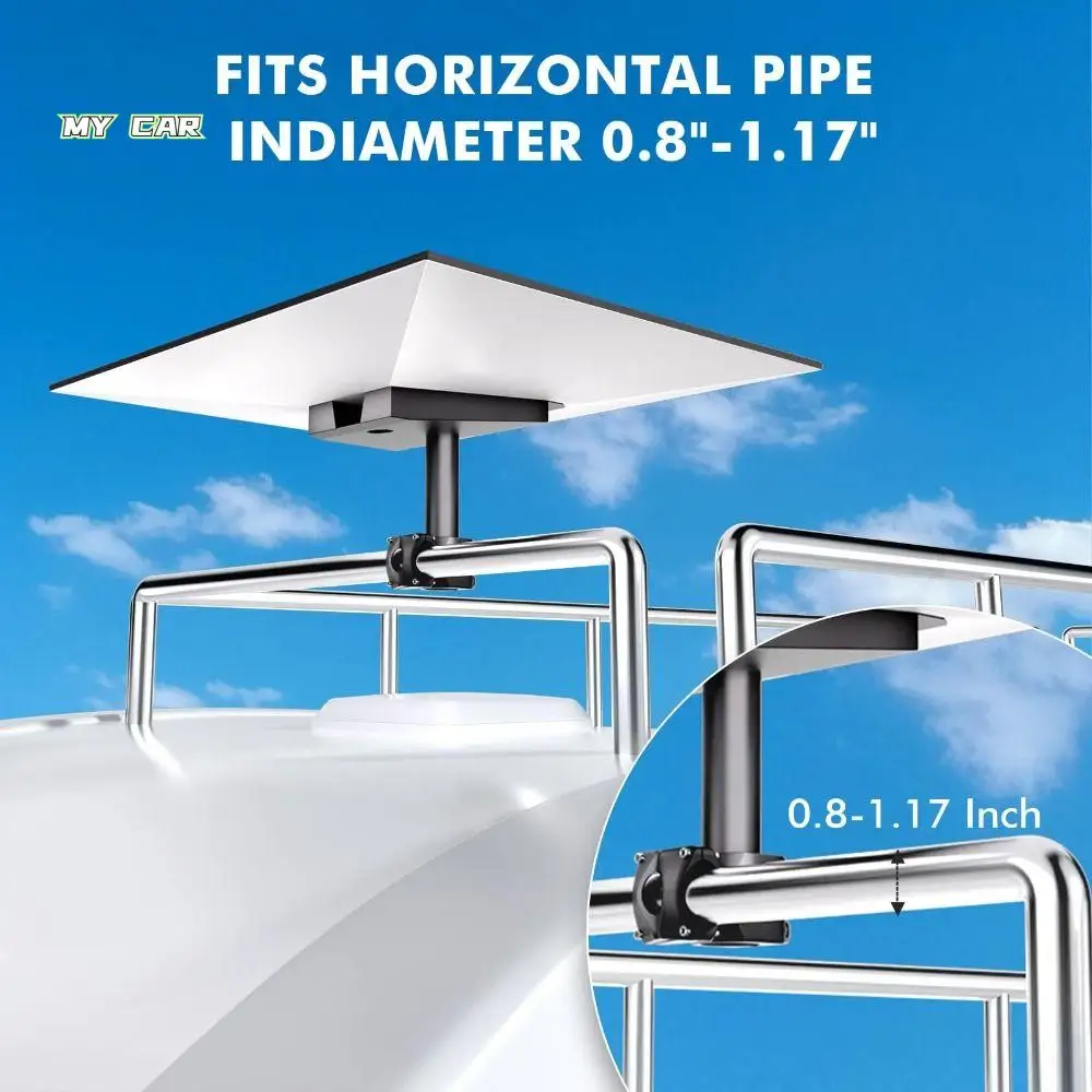 

Pole Mount Kit Pole Clamp Mount Portable Design Clamp Mount Portable Bracket Heavy Duty Adjustable RV Ladder Mount Outdoor Use