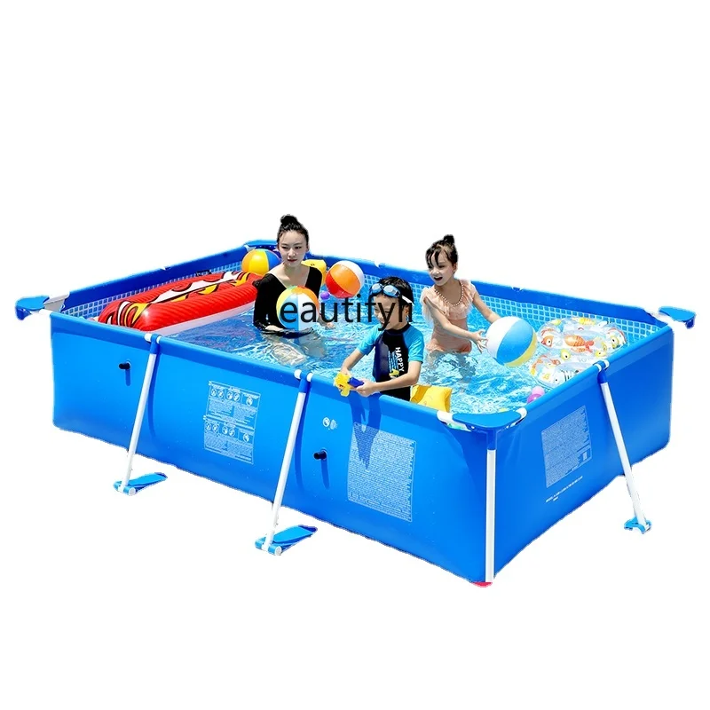 yj Large for Children and Kids Supported Swimming Pool Outdoor Folding Inflatable-Free Oversized Swimming Pool