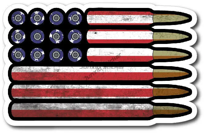American Flag Bullet Ammunition Vinyl Decal Bumper Sticker Window American Truck Scratch Cover Motorhome Campers