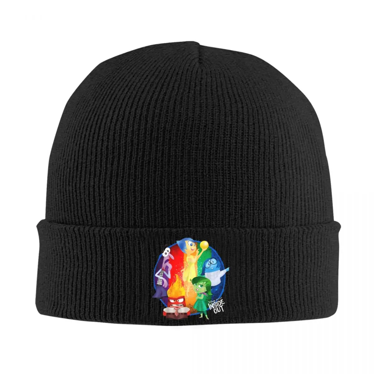 Inside Out Colorful Circle Group Shot Knitted Hat Women Men Skullies Beanies Autumn Winter Hat Acrylic Cartoon Movie Warm Cap