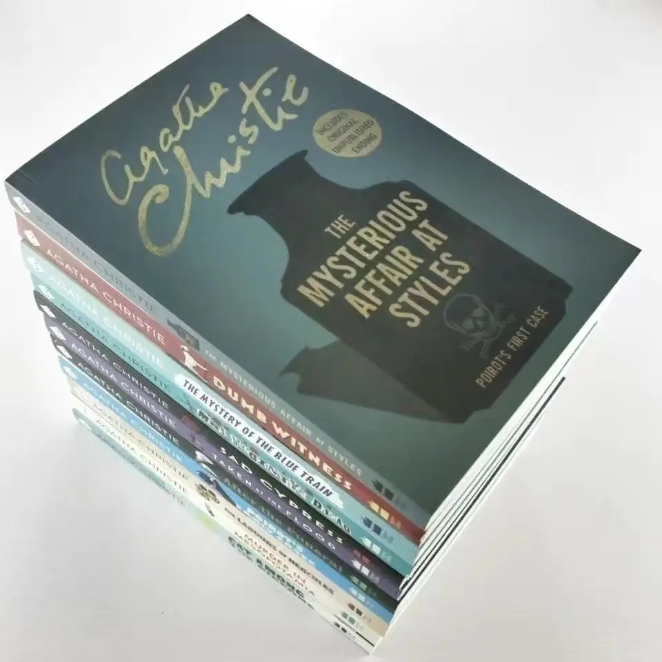 Poirot-TOMADO na Flor de Agatha, Romances Misteriosos, 1 Pc, Total de 11, Poirot, Mistério e Livros