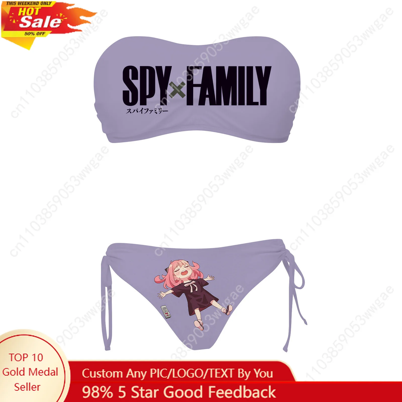 Spy×Family Swimsuits Womens Drawstring Two Piece Set Bathing Suit Personalized Swimwear Pool Beach Bikini Customized Beachwears