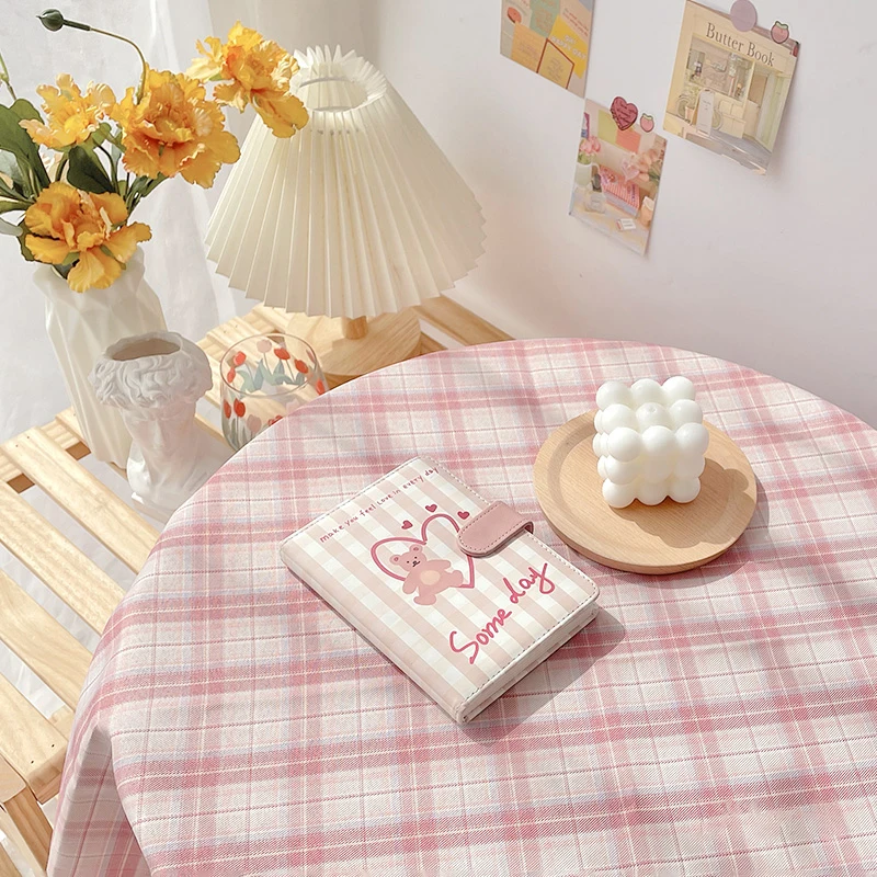 Plaid Table Cloth Japanese Fresh Checkered Tablecloth Bedroom Dormitory Dressing Table Mat Rectangular Tablecloth Desk Decor