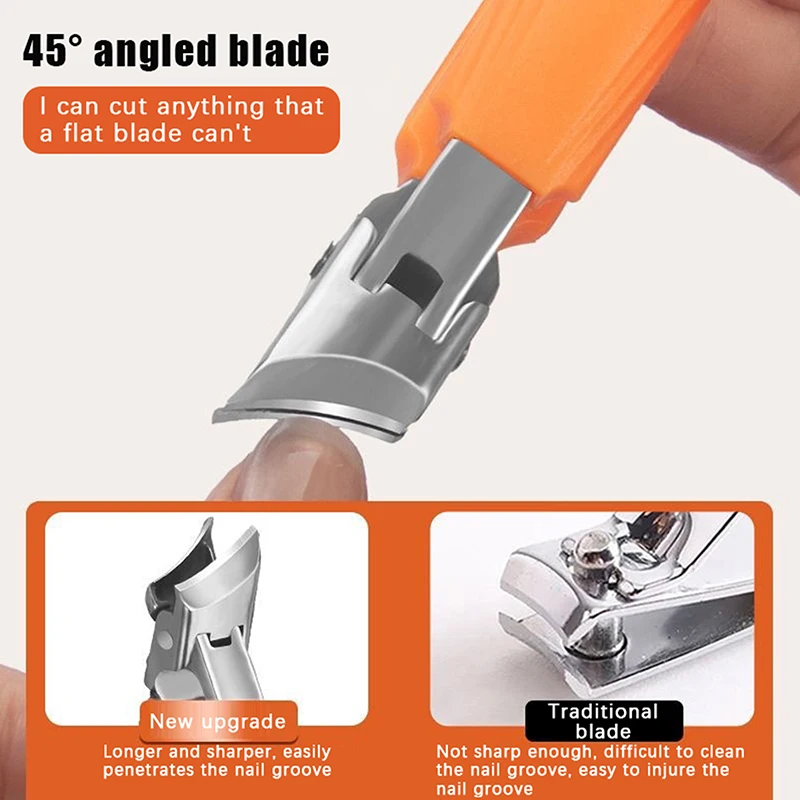 Anti-splash Nail Clippers Large Size ABS Stainless Steel Toenail Cutter Diagonal Pliers Manicure Tools Household Nails Art Tool
