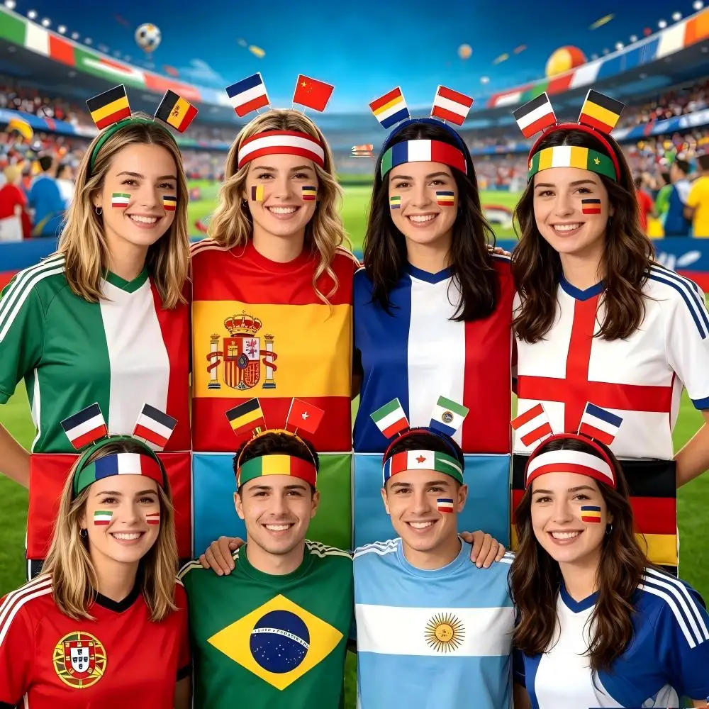 New national flag headband, cheerleading accessories, sports event hair accessories, fan party toys, gifts