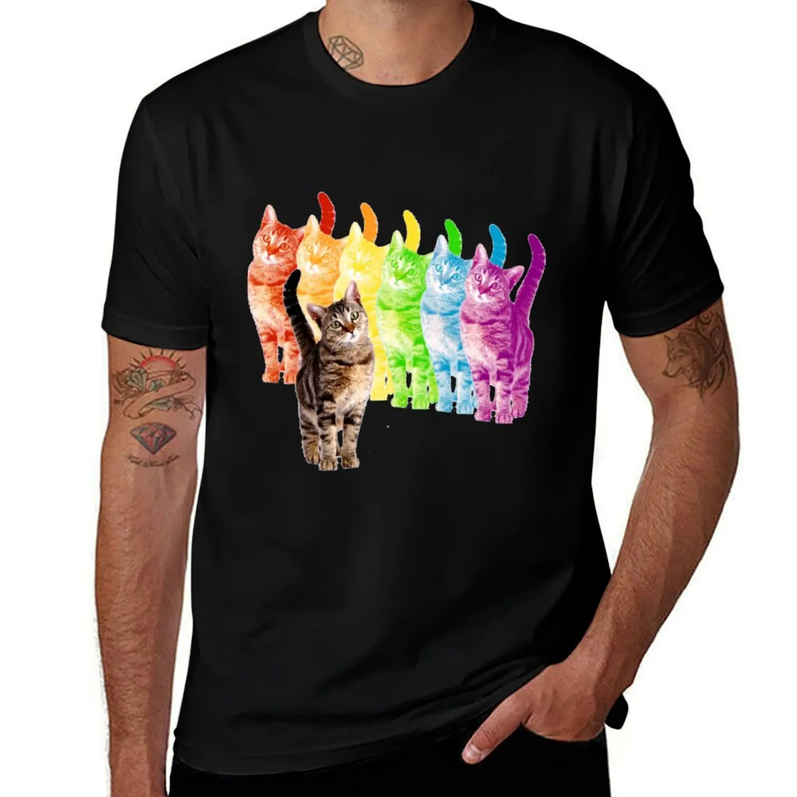 

rainbow cats T-Shirt man t shirt luxury anime tshirt cotton t shirt man T-Shirt