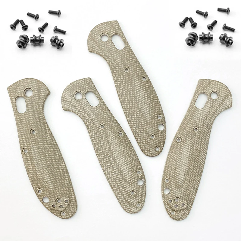Imagem -03 - Micarta Faca Lidar com Patches com Parafusos Escalas para Benchmade Mini Griptilian 555 556 557 Facas Grip Faça Você Mesmo Fazendo Acessórios