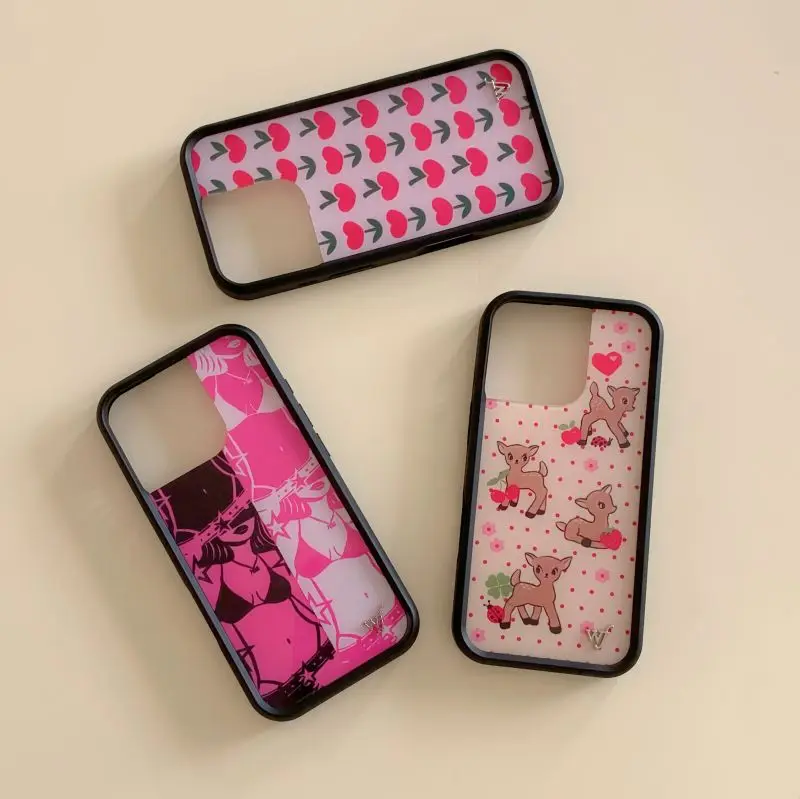 Coque de téléphone à fleurs sauvages 3D pour fille, étui pour iPhone 16 15 14 13 12 Pro Max Plus 16pro 15pro WF, housse de maillot de bain cerf de noël, nouvelle collection