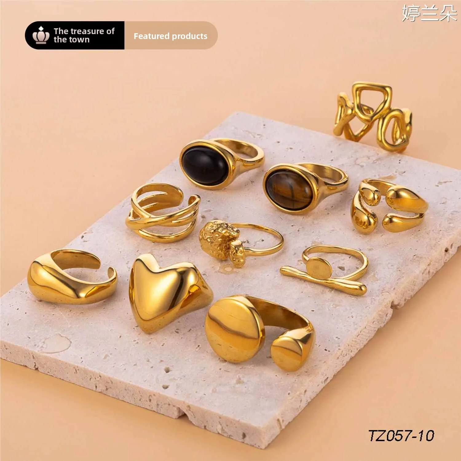 

Titanium Steel Ring Exaggerated Personali Casting Large Open Ring Stainl Steel Jewelry round Cut Face Faionable Accory