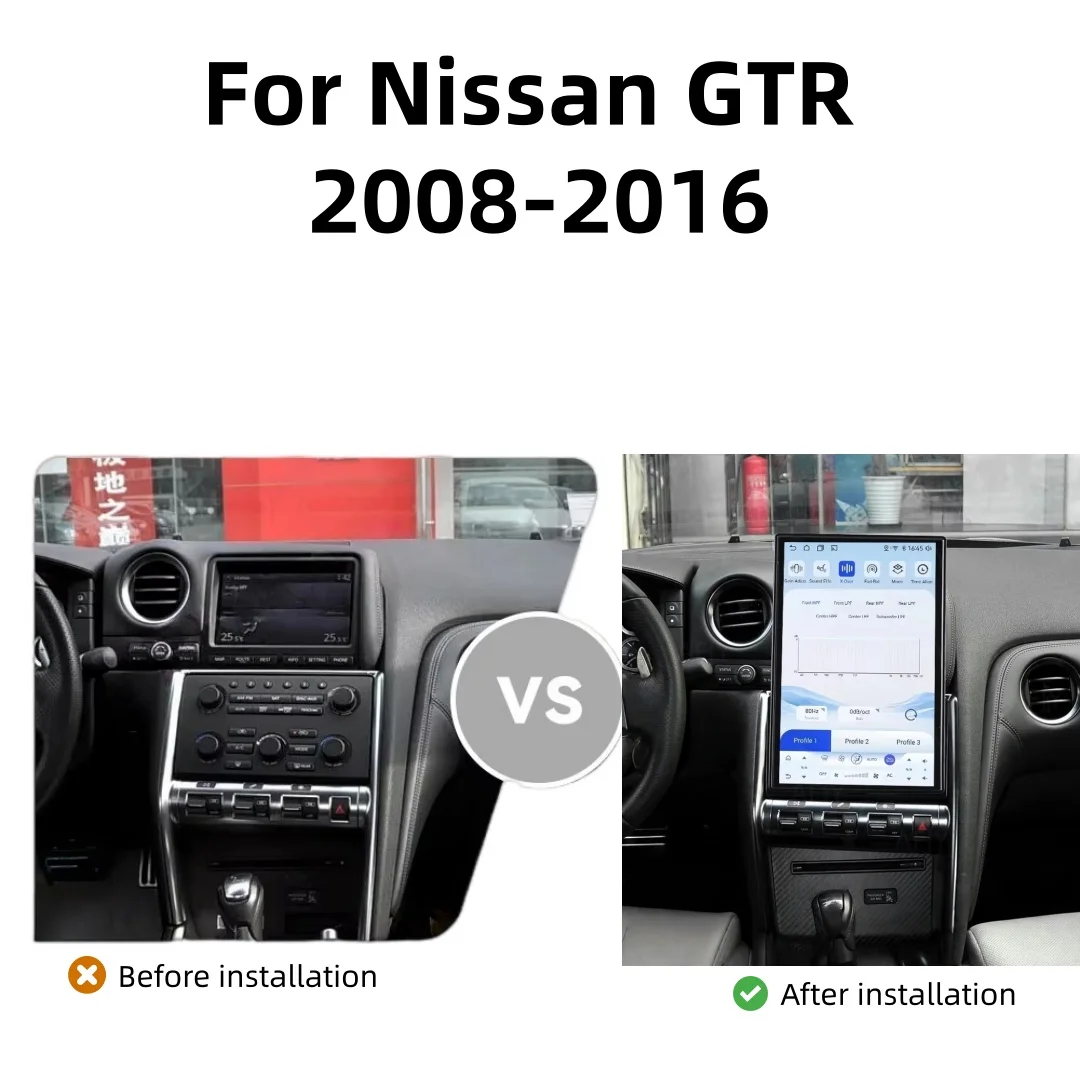 

14,5-дюймовый Android Auto для Nissan GT-R GTR 2009-2017 (LHD/RHD) с CarPlay, HiCar, GPS-навигацией, автомобильным радио, стереоплеером, DSP и магнитолой