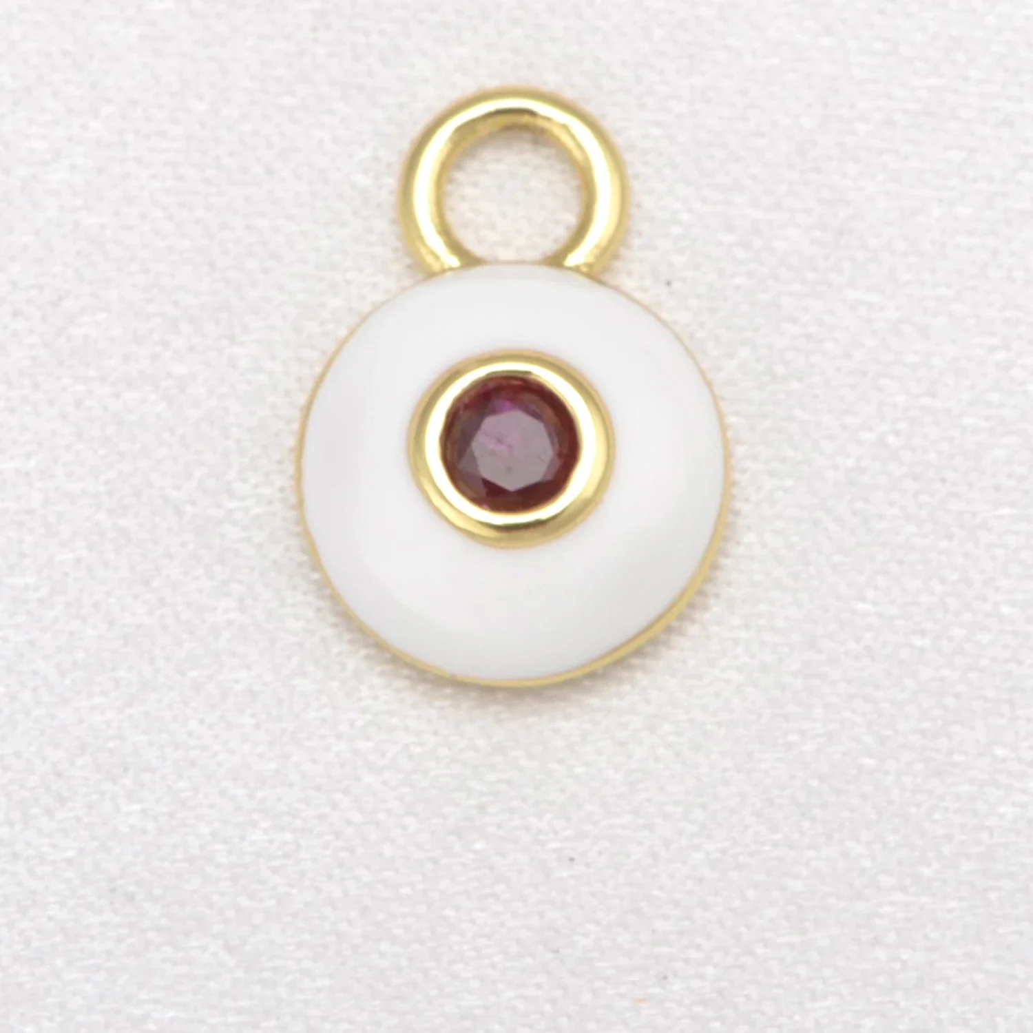 17 Pcs Enameled Eye Round Pendant DIY Jewelry Making Color Charm Copper Gold Plated Earring Chain Bracelet Accessories Wholesale