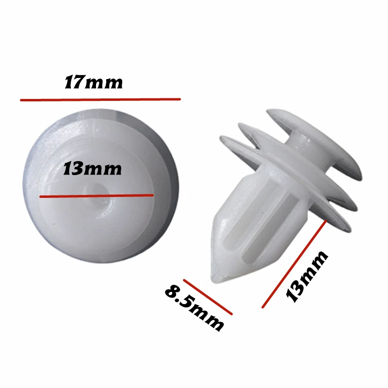 20Pcs For 7mm 8mm 9mm 11mm Hole Universal Auto Door Trim Panel Retainer Fastener Clips Plastic Car Fender Wheel Eyebrow Clip