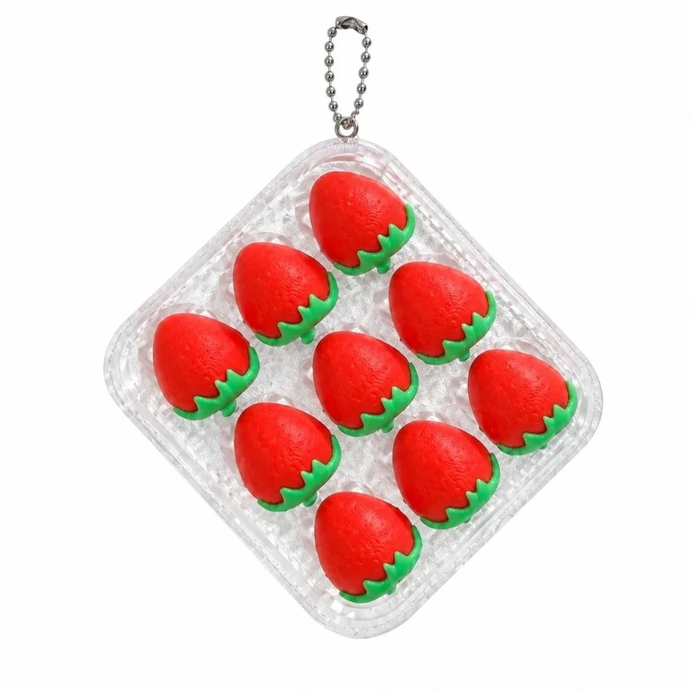 3D Printed Fruit Keycaps Clicker Relieve Stress Cute Press Button Keychain Banana Strawberries Decompression Button Relax