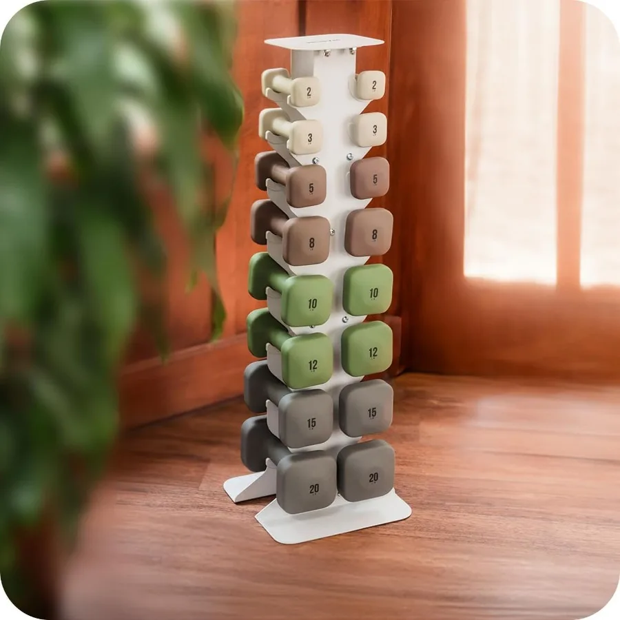 دمبل WeGym SafeGrip مضاد للانزلاق ومقابض سميكة وأوزان مجانية ودمبل مربعة للتدريبات الآمنة في رفع الأثقال في المنزل