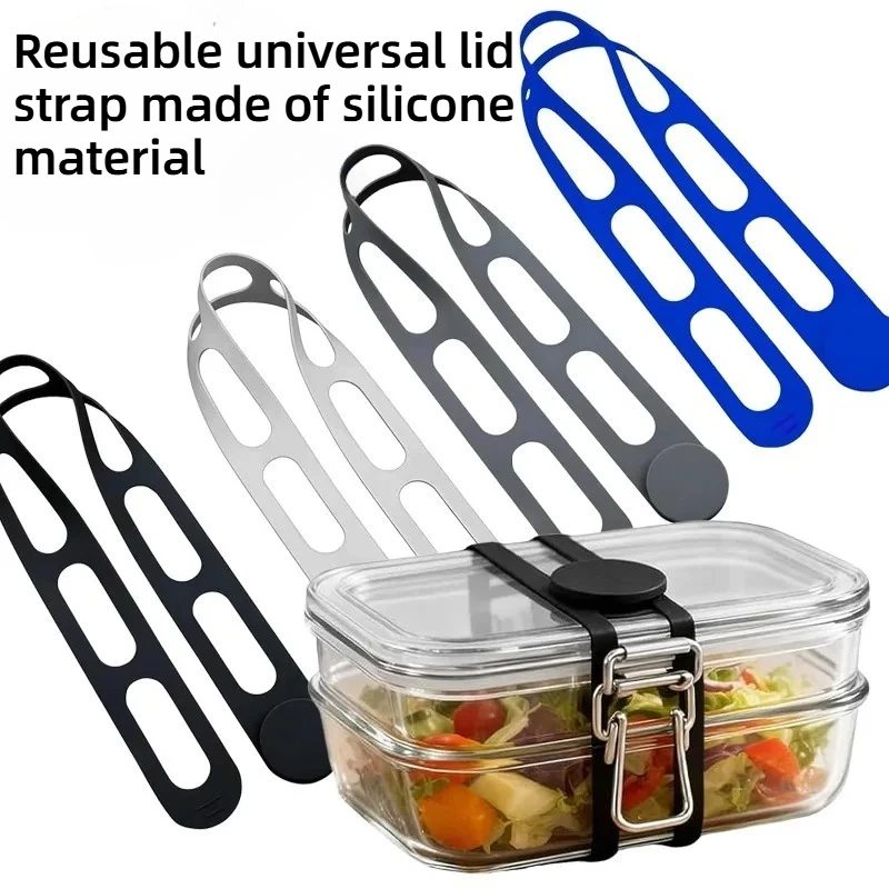 Correa de silicona para tapa, banda elástica reutilizable, Universal, para tapa de olla, contenedor de lonchera, uso en exteriores y Camping, 1 unidad