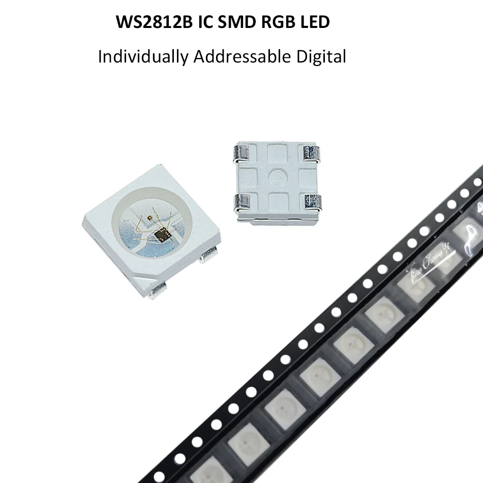 

WS2812B RGB LED Chip 5050SMD White PCB WS2812 Individually Addressable Chip Pixels DC5V 10-1000PCS