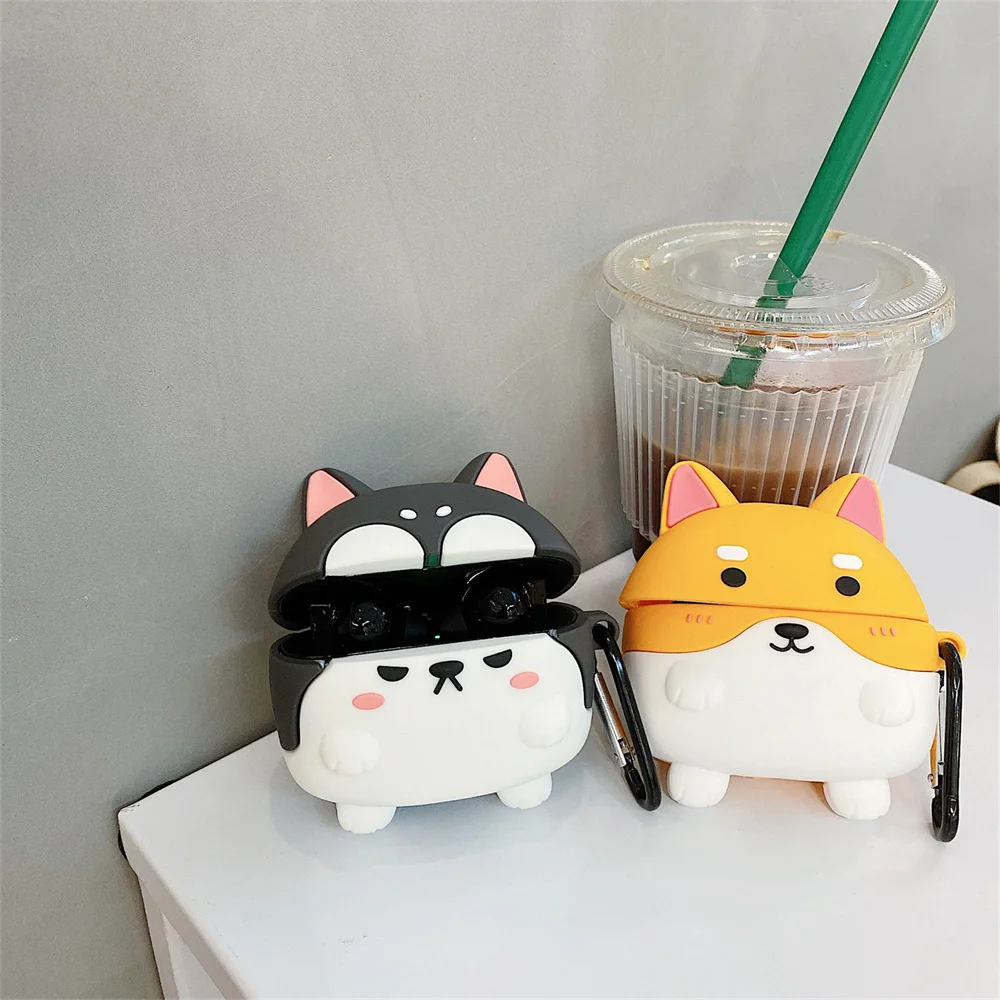 3D Cute Cartoon Dinosaur Corgis Soft Silicone Earphone Case for Huawei Freebuds Pro 2 5i Earphone Wireless Headphone Cover Box