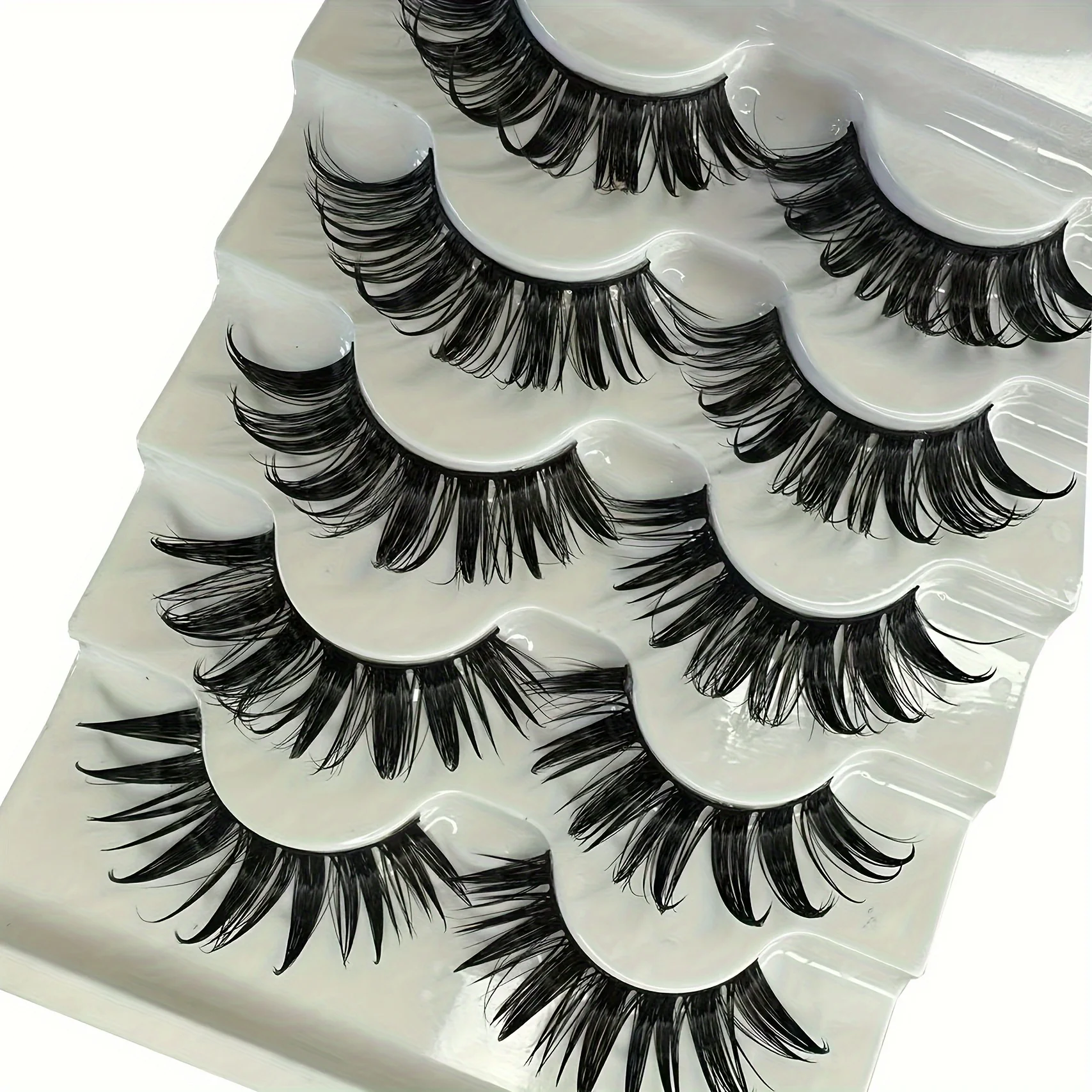 5 pairs of manga eyelashes, Japanese role-playing, spiky eyelashes, 16MM thick artificial mink doll eyelash extension set