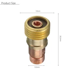 TIG 17GL-conector Lenz de lente de Gas con malla para PTA DB SR WP-17/18/26, accesorios de soldadura de antorcha, 14x28,1mm