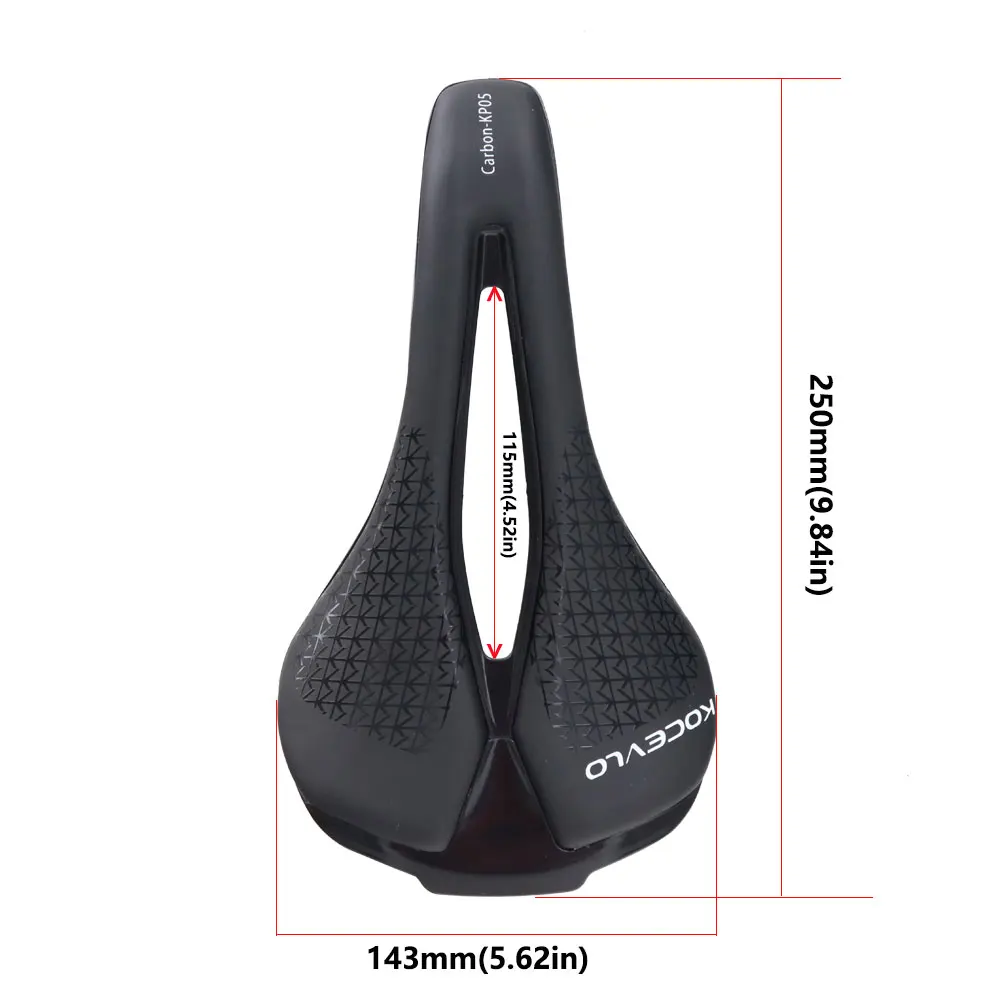 KOCEVLO Carbon Saddle MTB/Road Bike Saddle Super Light Leather Carbon Cushions 102g