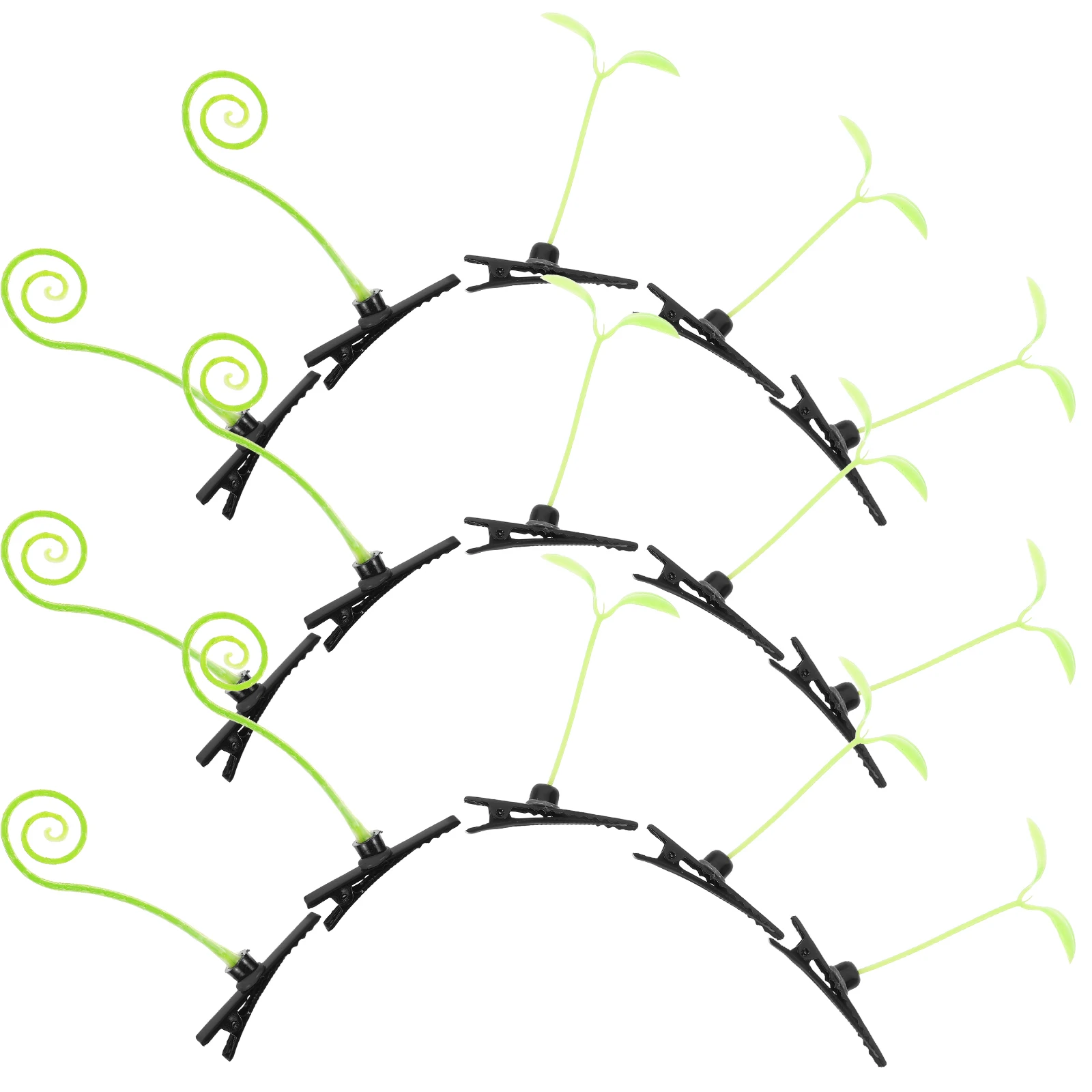

40pcs Hair Clips Plant Leaf Barrettes Fun Sprout Accessories for Teens Curly Grass Green Plastic Durable Easy to Use