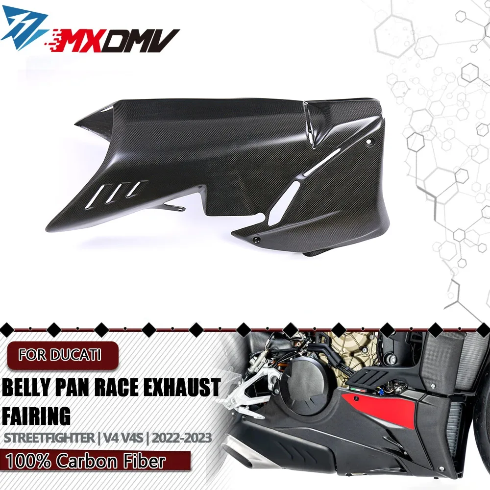 

100% CARBON FIBRE BELLY PAN RACE EXHAUST Fairing For DUCATI Streetfighter V4 V4S 2020 2021 2022 2023 2024 Motorcycle Accessories