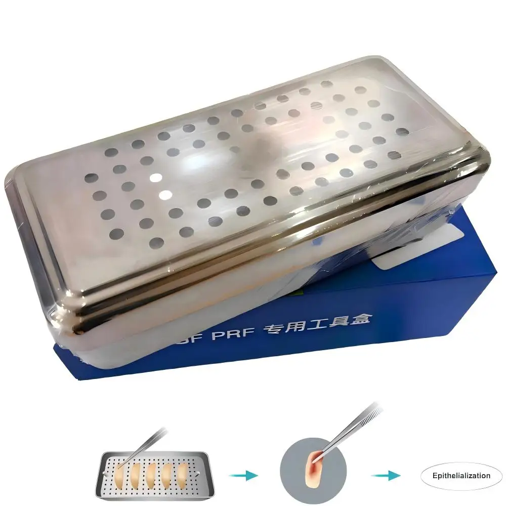 Dental PRF CGF Centrifuge Complete Kit Dental Surgery Implant Surgery Tool Kit Stainless Steel Implant Plate&Bone Membrane Box