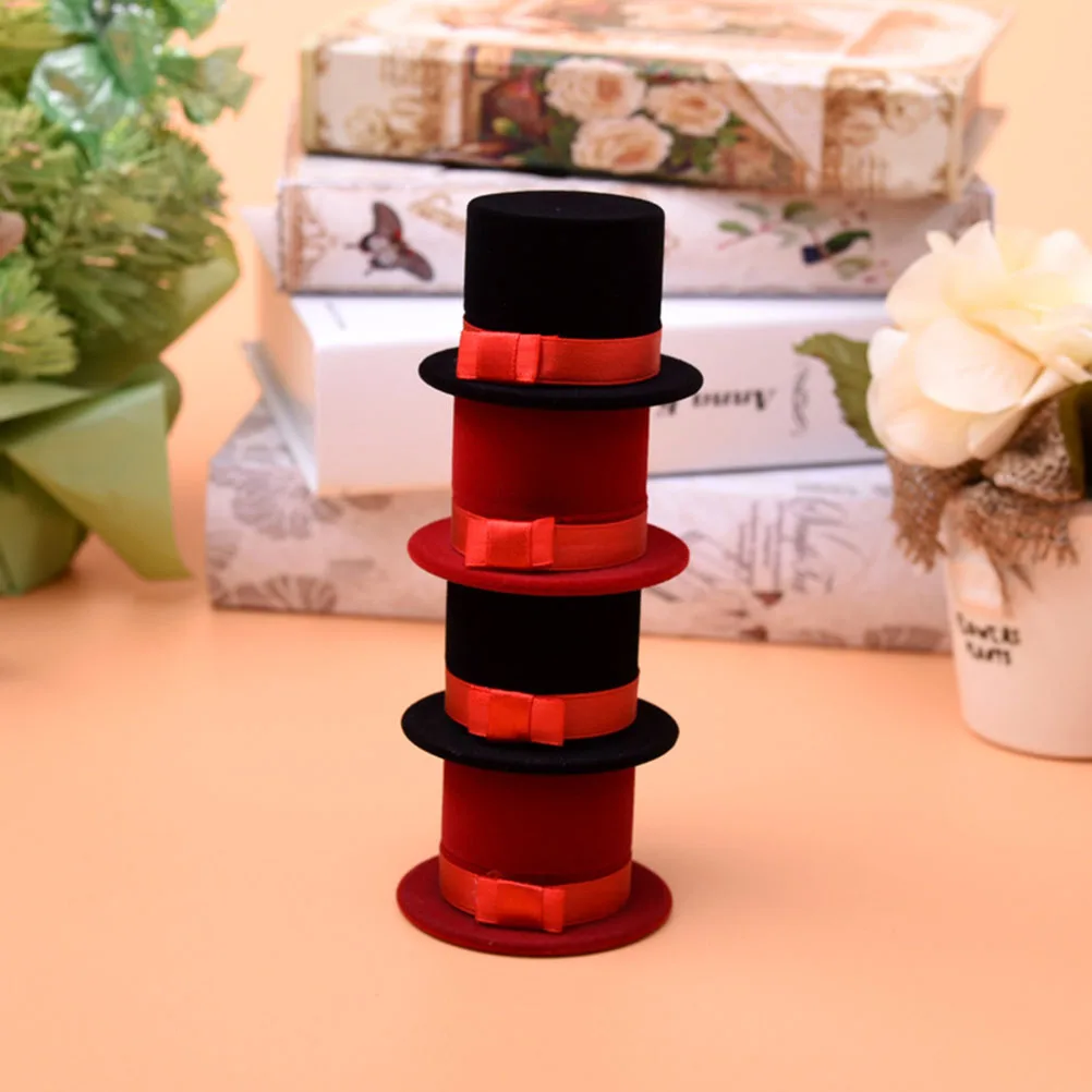 

Hat-shaped Ring Box Christmas Jewelry Boxes Engagement Ornament Case Decorations