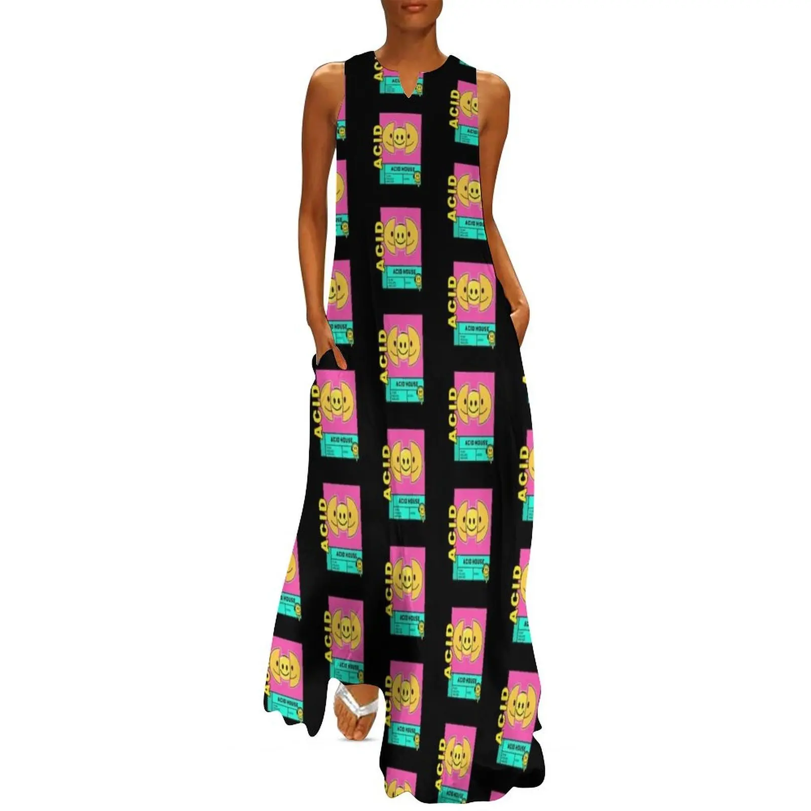 

ACID HOUSE - pixel smile Long Dress women's fashion dresses women's summer dress 2025 ceremony dresses birthday dress