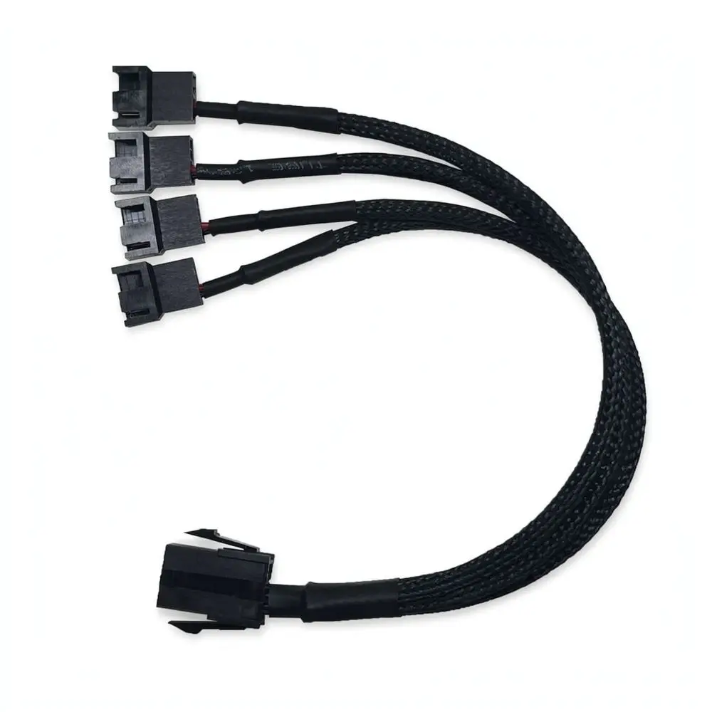 Desktop PC Cooling Fan Power Cable 6Pin To 3Pin 4Pin Splitter Adapter Nylon Mesh Cord For Computer Case Management