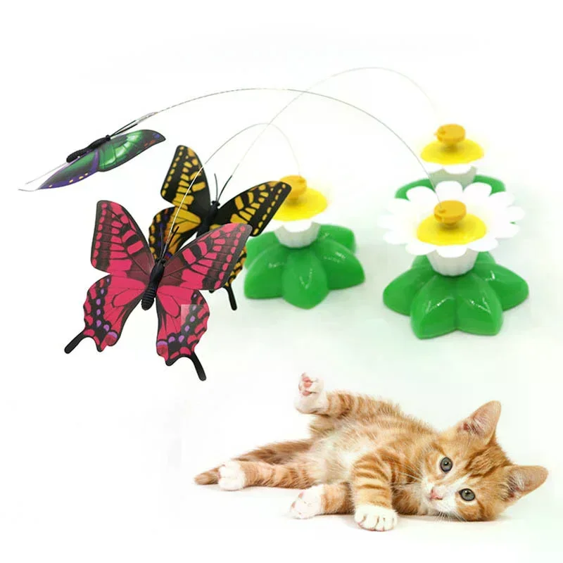 Rotating Electric Flying Bird Teasing Stick Automatically Spins Around Hummingbird Cat Toy Intelligence Training Funny Pet Toys
