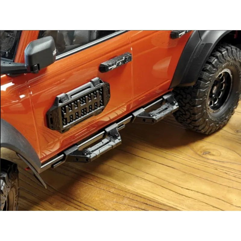 PETG-CF Carbon Fiber Hybrid Competition Bumper Side Steps for KM Traction Hobby 1/8 Ford Bronco Raptor RC Crawler Upgrade Parts