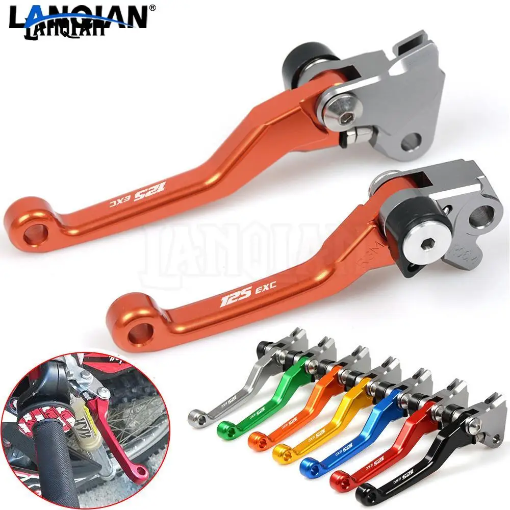 CNC Laser Printing Motorcycle Dirt bike Pivot Brake Clutch Levers For 125 EXC 2004 2005 2006 2007 2008 125EXC EXC 125 Parts