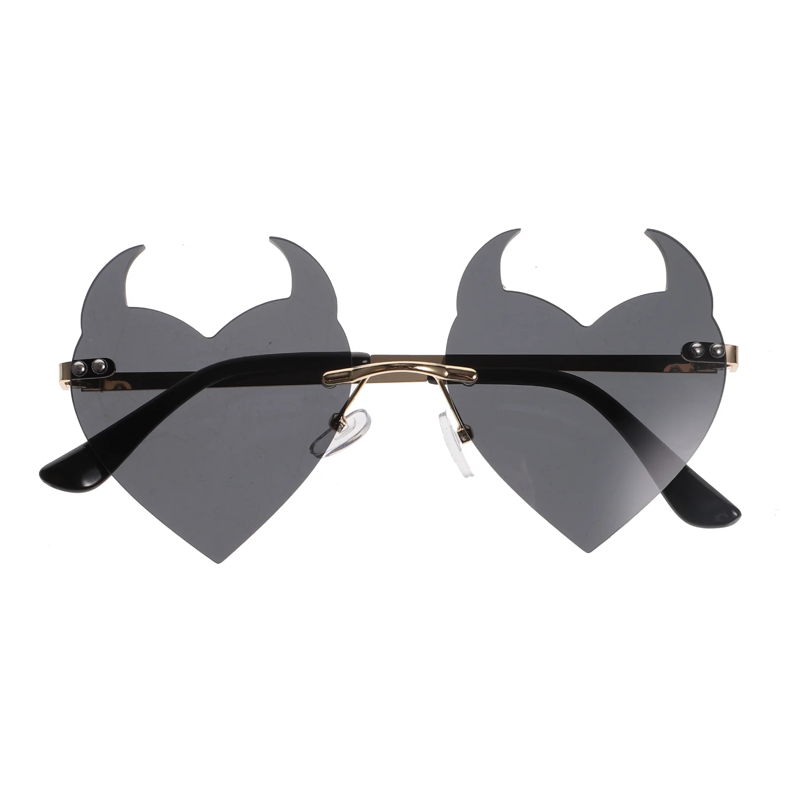 

Fashion Heart Sunglasses Rimless for Women Men Elegant Eye Wear for Birthday New Year Party Outdoor Activities