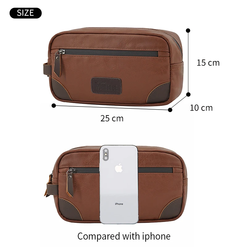 Bolsa de aseo de PU impermeable para hombres y mujeres, bolsa de cosméticos portátil de viaje de gran capacidad, almacenamiento de moda, organizador