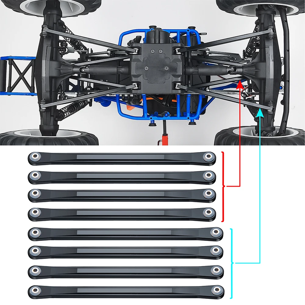 TRINOOD varilla de enlace de chasis de Metal varillaje superior e inferior para camión LMT 4WD 1/8 coche trepador de control remoto piezas de mejora