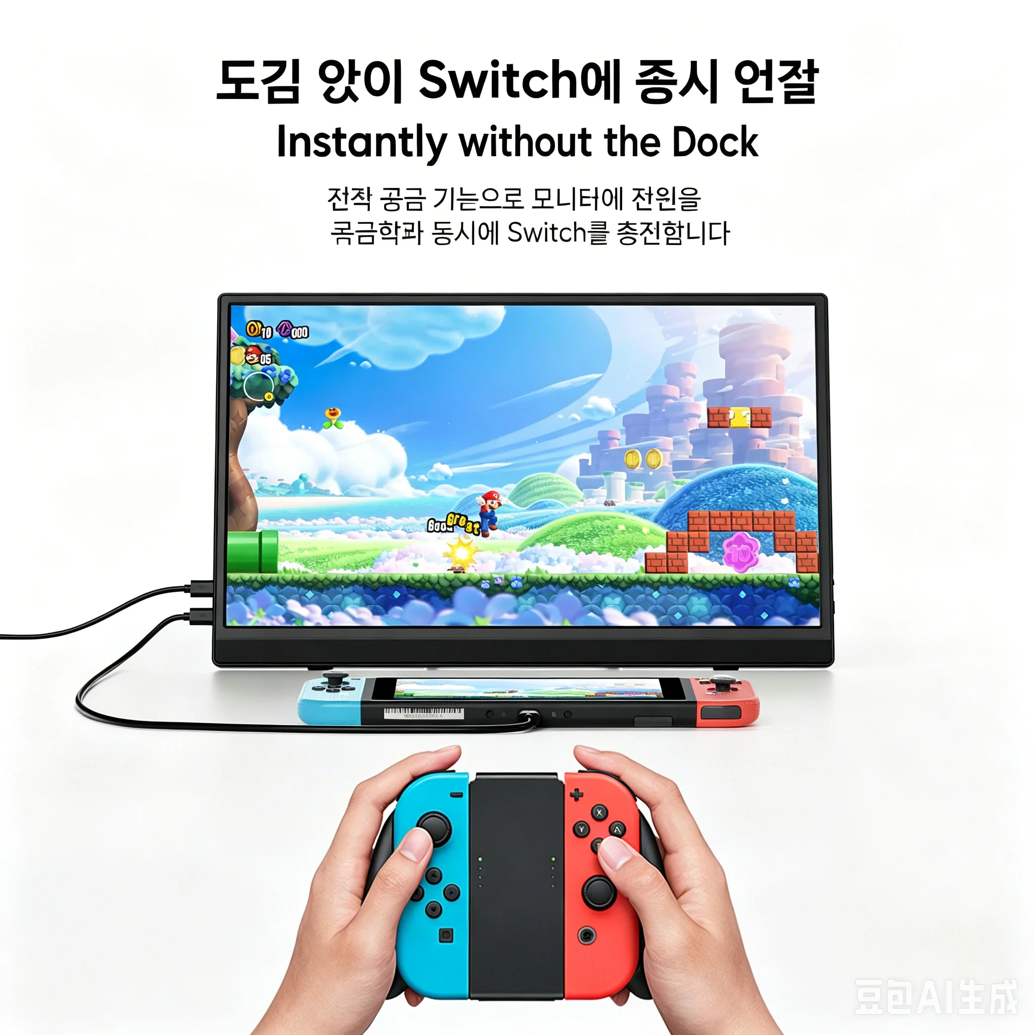휴대폰 노트북용 15.6인치 외부 화면 확장기 스위치 게임 플러그 앤 플레이 Macbook Chrome 두 번째 모니터용 휴대용 모니터