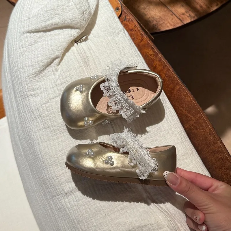 Baby Mädchen Prinzessinnen-Flachschuhe Süße Spitzen-Kleinkinderschuhe Runde Zehen Weiche Sohle 2026 Brandneue Kinder-Freizeitschuhe Rutschfest – Detail 4
