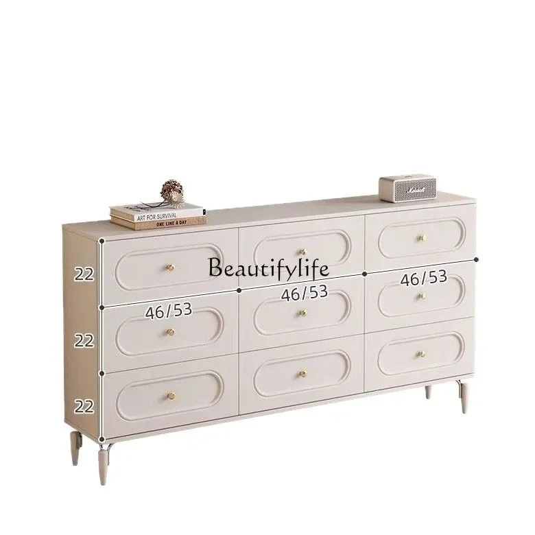 

Z.*Cream wind locker, living room, bedside storage, ultra-thin integrated drawer cabinet
