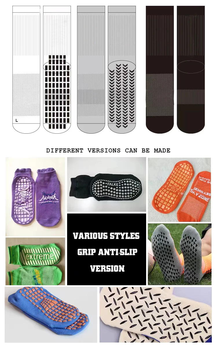 Women's Anti-Slip Yoga Trampoline Socks Rubber Football Thick Towel Bottom Custom-Made  LOGO Style for Home Fitness And Exercise