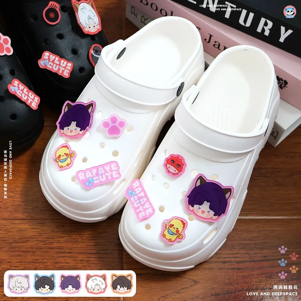 Love and Deepspace Rafayel Sylus Caleb Clogs Shoe Charms Acrylic Ornaments DIY Accessories Anime Cosplay Halloween gift view 2