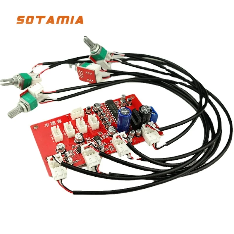 SOTAMIA NE5532 4 Channel Audio Mixing Board Jrc2150 BBE Sound Effects DIY Home Theater Audio Amplifier Amplificador