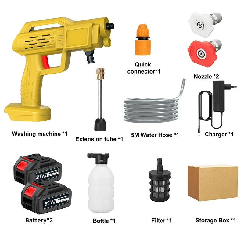 Draadloze hogedrukreiniger sproeier waterpistool 1500W autowas hogedrukreinigingsmachine voor Makita 21V accu
