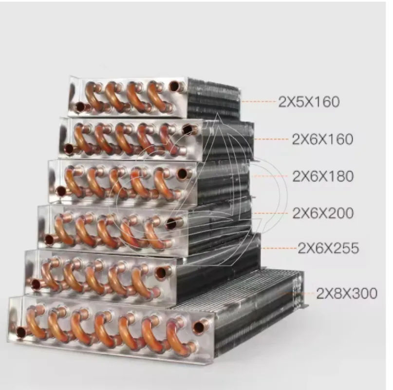 Mini Shellless Condenser Radiator Copper Tube Aluminum Fin Water Cooled Refrigerator Parts