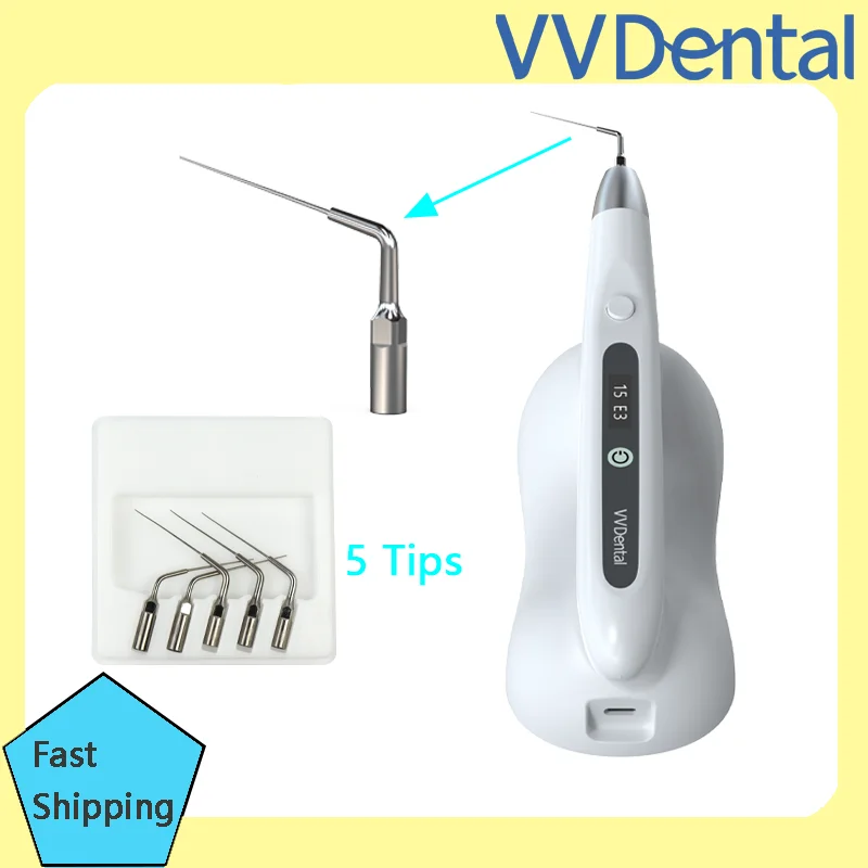 VVDental Sonic Irrigator with LED Light Ultrasonic Endo Activator for Root Canal Cleaning Calcified Stain Removal Dental Tool