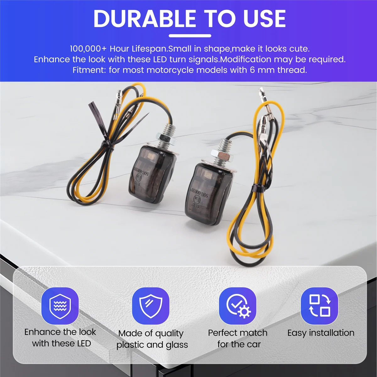 Lampu Sein Indikator Kecil Kecil Mini Hitam Tahan Lama untuk Yamaha