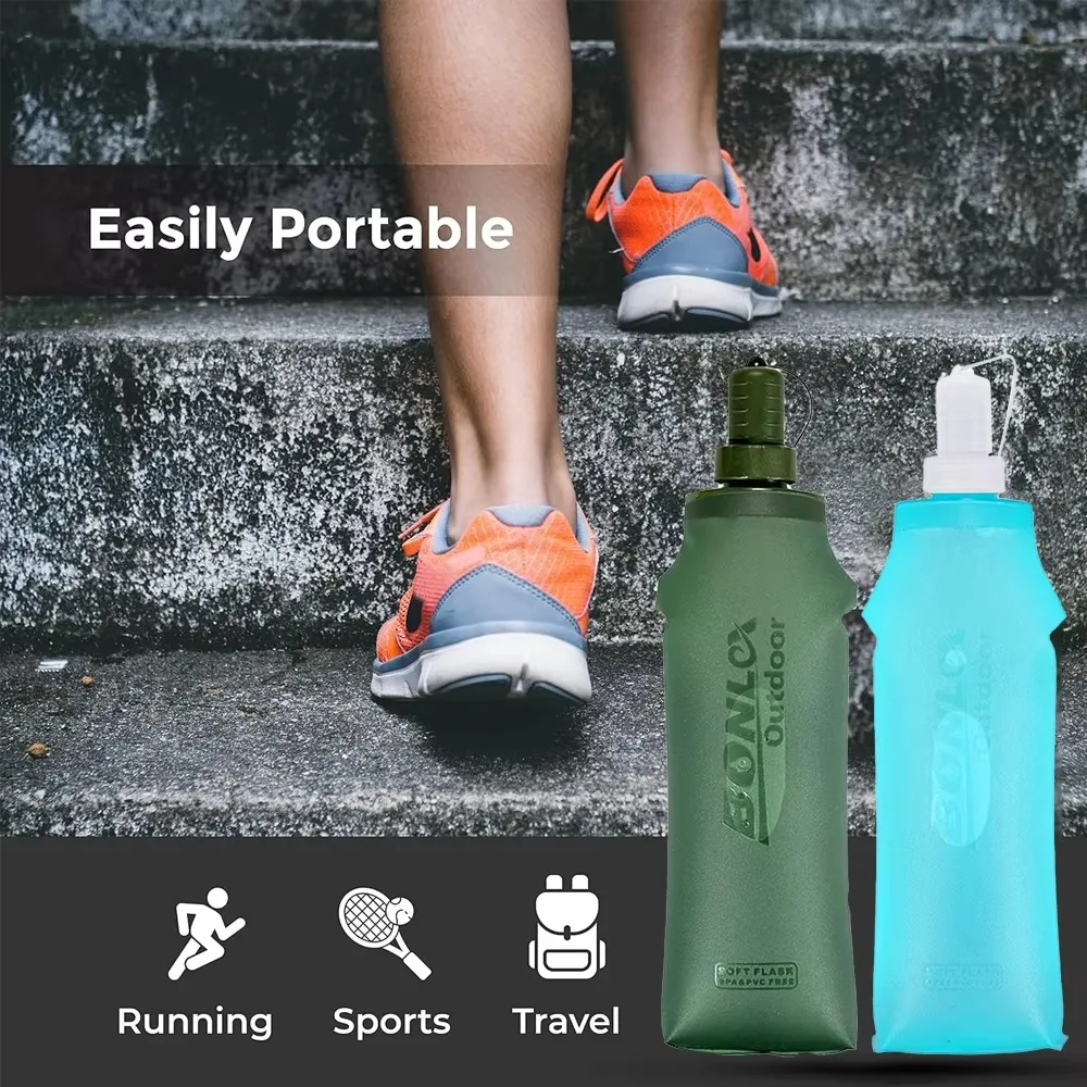 Gifts Portable Running Folding Kettles Large Capacity Reusable Marathon Water Bottle TPU Hydration Flask Running Hydration Pack
